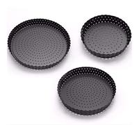 Moule À Tarte Antiadhésif 3 Pièces avec Base Libre, 3 Moules À Flan Cannelés Et Tarte/Quiche De Différentes Tailles, Plat De Cuisson pour Créer des Gâteaux Au Fromage Crémeux, des Gâteaux Au Chocola