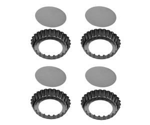 Moule à tarte avec bord cannelé et fond amovible DELÍCIA ø 10 cm, 4 pcs