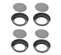 Moule à tarte avec bord cannelé et fond amovible DELÍCIA ø 10 cm, 4 pcs