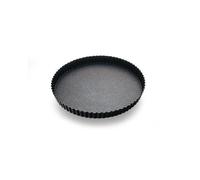 Moule à tarte - GOBEL - Tourtière cannelée - Ø24cm - Fond fixe - Antiadhérent - Hauteur 25mm - Marron