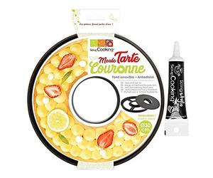 Moule à tarte couronne Ø 30 cm + Stylo de glaçage noir