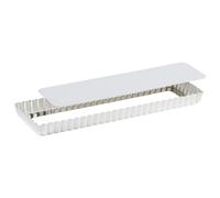 Moule à tarte maison cannelée fond mobile métal 35x11 cm