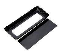 Moule à tarte rectangulaire cannelé avec fond amovible anti-adhésif pour gâteaux ronds