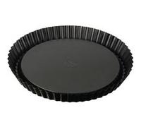 Dr Oetker 1449 Moule à tarte, Moule à tarte renversée, Moule à gâteau, Moule à gateau, Tarte renversée, Acier inoxydable, Noir, 28 cm x 3,5 cm