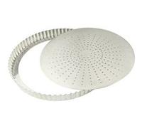 Gobel – Moule à tarte rond cannelé 20 cm – fond mobile perforé – métal argenté