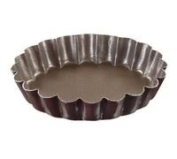 Moule à tartelette - GOBEL - Ronde cannelée - Ø12cm - Fond fixe - Acier anti-adhérent - Hauteur 2cm - Marron