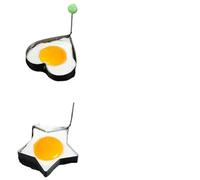 Moule à œuf Moule à crêpes aux œufs frits en acier inoxydable, moule Omelette, outils de cuisson d'œufs forme mignonne, accessoires cuisine(2PCS Heart-Star)