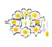 Moule à œufs | 8 moules en forme de gadgets de cuisine non collants, en acier inoxydable, pour hamburger, salade, sandwich, crêpes, omelette