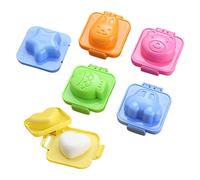 Moule à œufs à ébullition mignon de dessin animé - Ours, lapin, poisson, voiture, cœur antiadhésif, décoration mignon, moule à 6 gadgets, gadget de cuisine