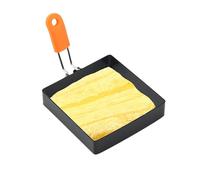 Moule à œufs carré - Ensemble de moules à œufs - Anneaux à œufs pour frire les œufs, anneau carré avec poignée en silicone, anneaux anti-adhésifs en acier inoxydable pour façonner les œufs et muffins