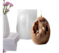 Moule à œufs de dinosaure en résine 3D en forme de dragon | Moules en silicone pour bougies pour savon, chocolat, vacances, fête d'anniversaire, maison, bureau, bureau, école, dortoir