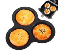 Moule à œufs pour friteuse à air, moule à œufs à 3 cavités, moule de cuisson rond en silicone, pour puddings, hamburgers, tarte, petit déjeuner, sandwich, galettes