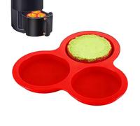 Moule À Œufs Pour Friteuse À Air - Plateau De Cuisson Rond À 3 Fentes En Silicone Pour Muffins, Ensemble De Tasses De Cuisson Antiadhésives Flexibles | Machine À Desserts Polyvalente Pour Petit-déjeun