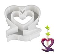 Moule à vase en forme de cœur, moule à tubes d'essai - moules en plâtre réutilisables, moule en béton d'artisanat pour la Saint-Valentin