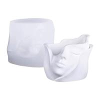 Moule à Vase en Silicone, Moules en Résine Époxy Visage Humain pour Artisanat d'Art, Outil de Moulage Antiadhésif Organisateur pour Artisanat Domestique pour Argile Cire de Bougie Plâtre Béton