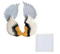 Moule ailes d'ange - Silicone carré 19 x 19 x 1,3 cm | Forme coulée plumes 3D | Matrice dessous de verre résine type art époxy plateau bijoux décoration cadeaux et journal manuels Emploi