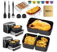 Moule Air Fryer, 20PCS Accessoire Air Fryer pour Ninja Air Fryer 10.4L AF500EU, Moule Silicone Air Fryer pour Ninja Foodi Flex 10,4 L, Air Fryer Accessoires pour Ninja Air Fryer (20PCS)