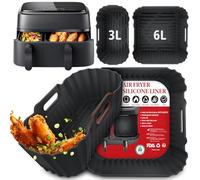 Moule Air Fryer pour Philips Dual Basket Airfryer, Plat Silicone Air Fryer Accessoires pour Philips Série 3000 und 5000, Réutilisable Moule Silicone pour Philips NA350 NA550 - Sans BPA