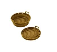 Moule airfryer pliable en silicone Point Virgule 15x15x9cm Marron