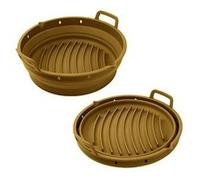 Moule airfryer pliable en silicone Point Virgule 15x15x9cm Marron Marron G