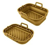 Moule airfryer pliable en silicone Point Virgule 20x10x9cm Marron
