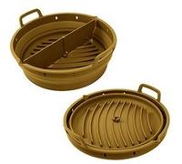 Point-Virgule Moule pour airfryer pliable en silicone 20x20x9 cm Marron