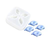Moule animal marin avec 4 cavités en silicone assorties, H | Construction flexible, 4 pièces de même conception par remplissage, façonnage pour fondant et décorations