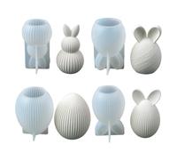 Moule Artisanal De Pâques - Outil De Bricolage En Forme De Bougie En Silicone, Ensemble De Formes De Moulage De Décoration De Cuisson Flexible Et Sans Danger Pour La Chaleur, Projets Artistiques En Ré