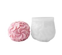 Moule artisanal en forme de sphère de silicone pour projets de décoration d ' intérieur, moulage de cire, résine, savon et plâtre, bougie florale, sphère de cire en silicone, moulage décoratif, de