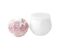 Moule artisanal en forme de sphère de silicone pour projets de décoration d ' intérieur, moulage de cire, résine, savon et plâtre, bougie florale, sphère de cire en silicone, moulage décoratif, de