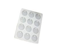 Moule artisanal en silicone à 12 cavités pour pendentif, Round | Texture en silicone pour les projets de pendentifs avec nom anglais, adaptée à la décoration de la maison et à