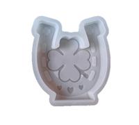 Moule artisanal en silicone en forme de fer à cheval, pour parfums, bougies, projets de décoration d ' intérieur, résines de trèfle résistantes à la