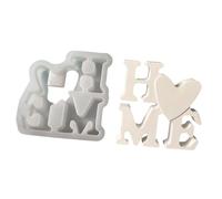 Moule artisanal en Silicone facile à utiliser, pour décorations de Vase à lettres sur le thème de la saint-valentin, comprenant un moule en Silicone en forme de cœur