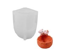 Moule artisanal en silicone sur le thème des cochons détaillés pour bijoux en résine, jardinière en béton, bougeoir et projets de décoration créatifs, moule pour conteneur de en béton
