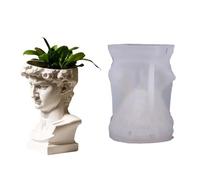 Moule artiste en silicone pour pot de fleurs - Caractéristiques : statue élégante - Accent de maquillage - Support pour pinceaux de maquillage - Pour projets de moulage en résine - Artisanat - En