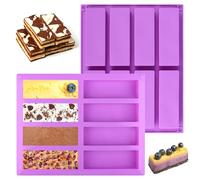 Moule Barre de Céréales 8 Cavités Moule Financier Silicone 2 Pièces Moule a Financier Moule Silicone Barre de Céréales Moule pour Barre de Céréales Moule Barre Cereales Maison pour Barres de CéRéAles