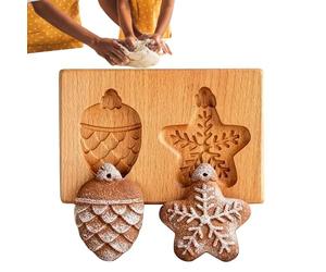 Moule Biscuits Bois, Emporte-Pièces 3D, Moule Réaliste, Bricolage Base Pignons Pin, Décorations Noël Et D'halloween D'épices, Moules Biscuits Bois Pour Maternelle Et Pâtisserie Maison