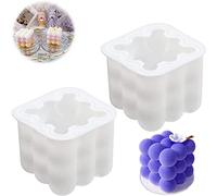Moule Bougie, 2 Pièces Moule Silicone Bougie, Moules Bougie 3D, Moule à Gâteau en Silicone, pour Fabrication de Bougies Parfumées, Savons Artisanaux, Glaces, Chocolat et D'autres Objets Artisanaux