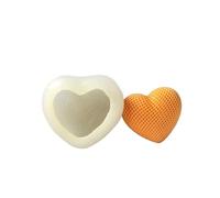 Moule Bougie Candle Silicone Mold 3D Woven Love Heart-shaped Candle Making Kit Handmade Plaster Soap Chocolate Cake Decoration Baking Tools(6 * 5.6cm)