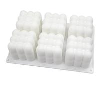 Moule Bougie Moule en silicone for bougies, 6 grandes boules à bulles, en une seule pièce, for savon, plâtre, résine, gâteau, glaçons, pâtisserie