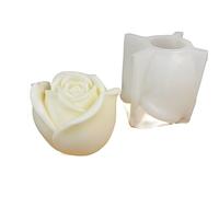 Moule Bougie Silicone DIY 3D Grande Rose Bougie Silicone Moule Saint Valentin Rose gâteau Chocolat Silicone Moule décoration de la Maison résine plâtre Moule (Color : Large Mold as Show)