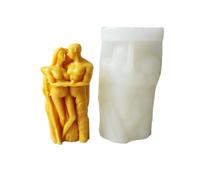 Moule Bougie Silicone Moule à bougie en silicone DIY Couples s'embrassant Savon artisanal Arôme Plâtre Ornement Moules Corps Humain Décoration de la Maison Artisanat pour le Bricolage(Color-04)