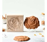 Moule Buche De Noel,Moules à Biscuits En Bois Sculptés 3D,Moule Biscuit Antiadhésifs Pour Sablés Gâteaux De Lune Décoration De Cuisine De Vacances (M)