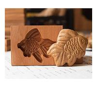 Moule Buche De Noel,Moules à Biscuits En Bois Sculptés 3D,Moule Biscuit Antiadhésifs Pour Sablés Gâteaux De Lune Décoration De Cuisine De Vacances (E)