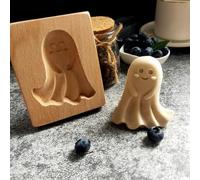 Moule Buche De Noel,Moules à Biscuits En Bois Sculptés 3D,Moule Biscuit Antiadhésifs Pour Sablés Gâteaux De Lune Décoration De Cuisine De Vacances (L)