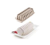 Silikomart - Moule à bûche en silicone Quenelle antiadhésif 3D Gris 243×90×77 mm