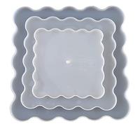 Moule carré pour dessous de verre avec bords de lumière du soleil, plateau à fruits, moule en silicone époxy pour résine, assiette à bijoux, boissons, moules en résine, cendrier, mauvaises herbes