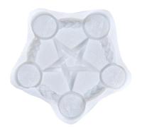 Moule Chandelier Pentagramme en Silicone Blanc pour Cinq Bougies