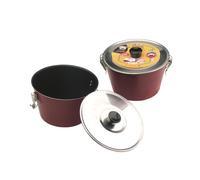 MOULE CHARLOTTE 20 cm AVEC COUVERCLE ALUMINIUM ANTI-ADHERENT EXTERIEUR ROUGE MOUCHETE NOIR PASSE AU LAVE-VAISSELLE