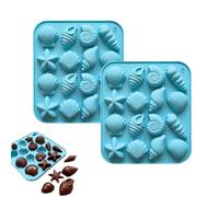 moule chocolat silicone mer 2 pièces moule coquillage silicone bleu moule pâtisserie décor gâteau thème océan